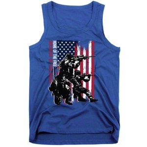 Distress American Flag Home Of The Free Because Of The Brave Gift Tank Top