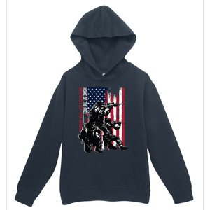 Distress American Flag Home Of The Free Because Of The Brave Gift Urban Pullover Hoodie