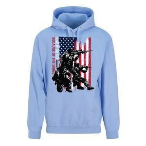 Distress American Flag Home Of The Free Because Of The Brave Gift Unisex Surf Hoodie