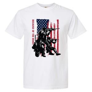 Distress American Flag Home Of The Free Because Of The Brave Gift Garment-Dyed Heavyweight T-Shirt