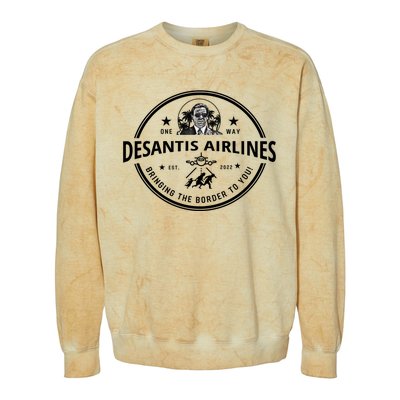 DeSantis Airlines Funny Badge Political Meme Ron DeSantis Colorblast Crewneck Sweatshirt