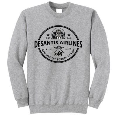 DeSantis Airlines Funny Badge Political Meme Ron DeSantis Tall Sweatshirt