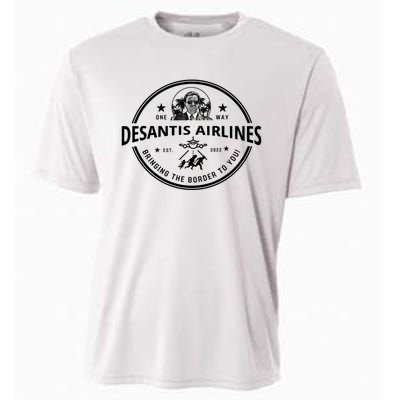 DeSantis Airlines Funny Badge Political Meme Ron DeSantis Cooling Performance Crew T-Shirt