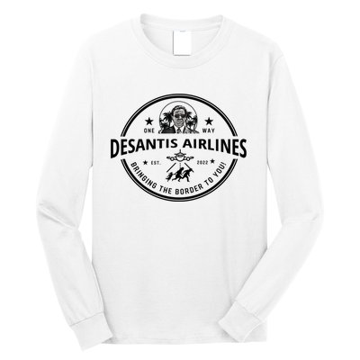 DeSantis Airlines Funny Badge Political Meme Ron DeSantis Long Sleeve Shirt