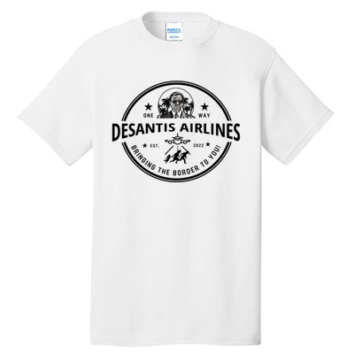 DeSantis Airlines Funny Badge Political Meme Ron DeSantis Tall T-Shirt