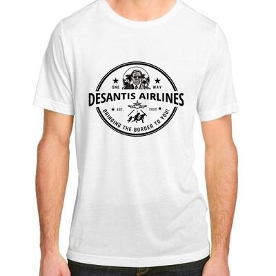 DeSantis Airlines Funny Badge Political Meme Ron DeSantis Adult ChromaSoft Performance T-Shirt