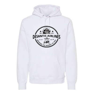 DeSantis Airlines Funny Badge Political Meme Ron DeSantis Premium Hoodie