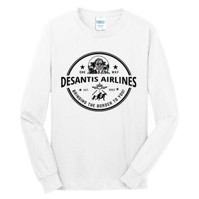 DeSantis Airlines Funny Badge Political Meme Ron DeSantis Tall Long Sleeve T-Shirt