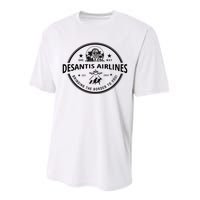 DeSantis Airlines Funny Badge Political Meme Ron DeSantis Performance Sprint T-Shirt