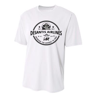 DeSantis Airlines Funny Badge Political Meme Ron DeSantis Performance Sprint T-Shirt