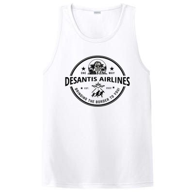 DeSantis Airlines Funny Badge Political Meme Ron DeSantis PosiCharge Competitor Tank