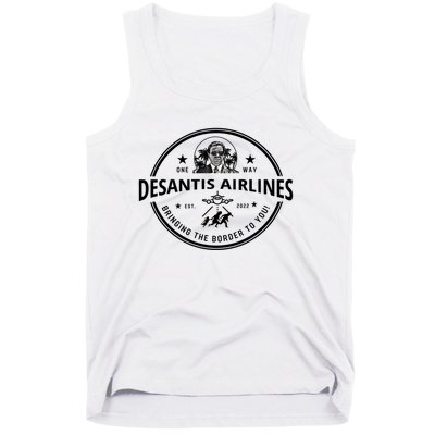 DeSantis Airlines Funny Badge Political Meme Ron DeSantis Tank Top