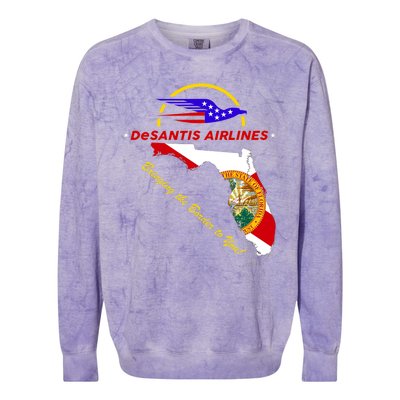 DeSantis Airlines Funny Political Meme Bringing The Border To You Colorblast Crewneck Sweatshirt