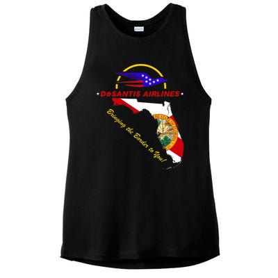 DeSantis Airlines Funny Political Meme Bringing The Border To You Ladies PosiCharge Tri-Blend Wicking Tank