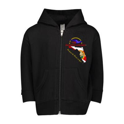 DeSantis Airlines Funny Political Meme Bringing The Border To You Toddler Zip Fleece Hoodie