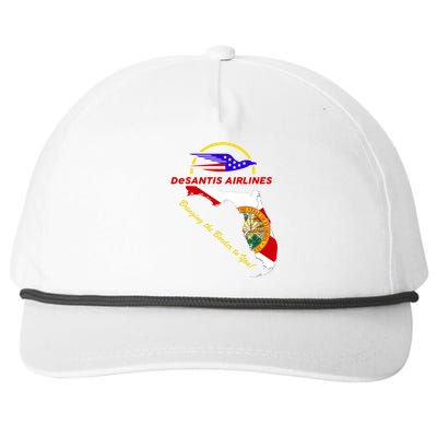 DeSantis Airlines Funny Political Meme Bringing The Border To You Snapback Five-Panel Rope Hat