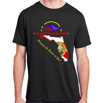 DeSantis Airlines Funny Political Meme Bringing The Border To You Adult ChromaSoft Performance T-Shirt