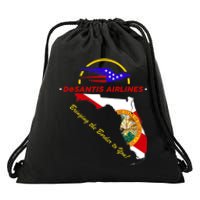 DeSantis Airlines Funny Political Meme Bringing The Border To You Drawstring Bag