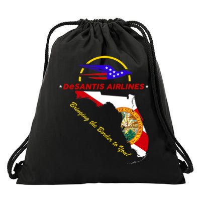 DeSantis Airlines Funny Political Meme Bringing The Border To You Drawstring Bag