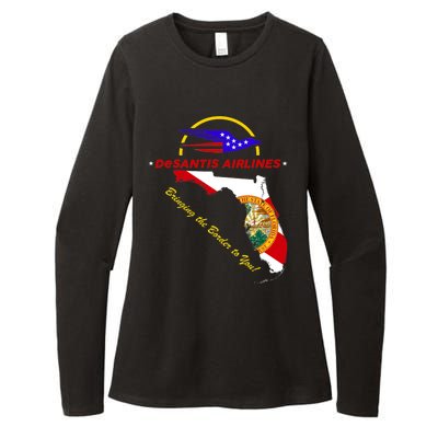 DeSantis Airlines Funny Political Meme Bringing The Border To You Womens CVC Long Sleeve Shirt