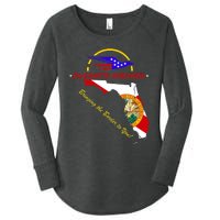 DeSantis Airlines Funny Political Meme Bringing The Border To You Women's Perfect Tri Tunic Long Sleeve Shirt