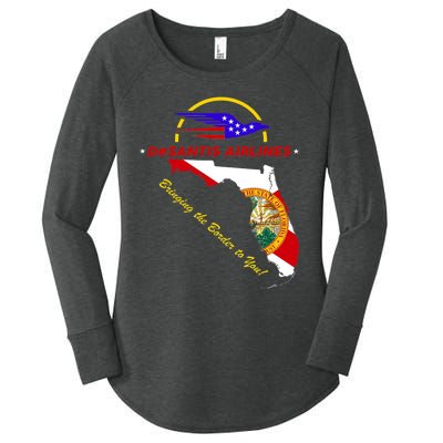 DeSantis Airlines Funny Political Meme Bringing The Border To You Women's Perfect Tri Tunic Long Sleeve Shirt