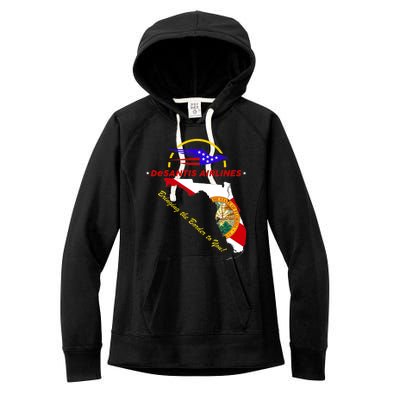 DeSantis Airlines Funny Political Meme Bringing The Border To You Women's Fleece Hoodie