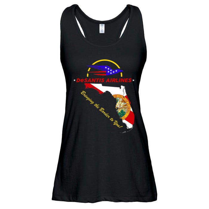 DeSantis Airlines Funny Political Meme Bringing The Border To You Ladies Essential Flowy Tank