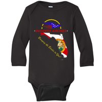 DeSantis Airlines Funny Political Meme Bringing The Border To You Baby Long Sleeve Bodysuit