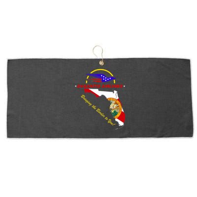 DeSantis Airlines Funny Political Meme Bringing The Border To You Large Microfiber Waffle Golf Towel