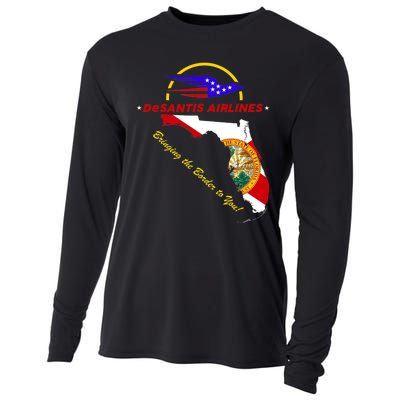 DeSantis Airlines Funny Political Meme Bringing The Border To You Cooling Performance Long Sleeve Crew