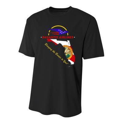 DeSantis Airlines Funny Political Meme Bringing The Border To You Youth Performance Sprint T-Shirt