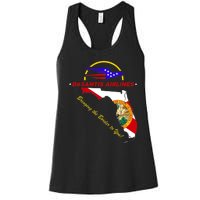 DeSantis Airlines Funny Political Meme Bringing The Border To You Women's Racerback Tank