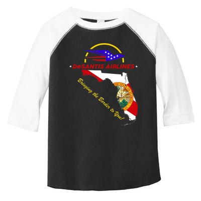 DeSantis Airlines Funny Political Meme Bringing The Border To You Toddler Fine Jersey T-Shirt