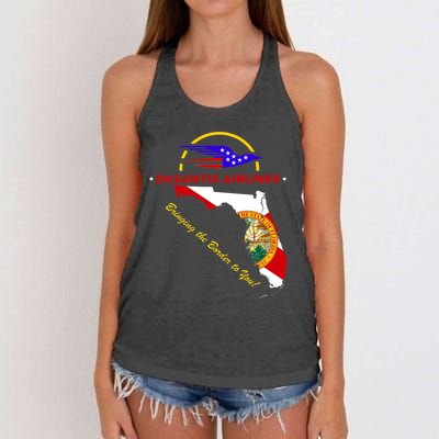 DeSantis Airlines Funny Political Meme Bringing The Border To You Women's Knotted Racerback Tank