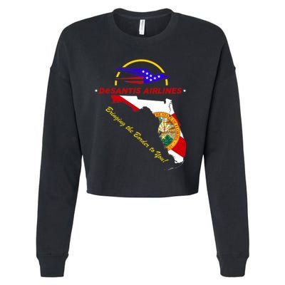 DeSantis Airlines Funny Political Meme Bringing The Border To You Cropped Pullover Crew