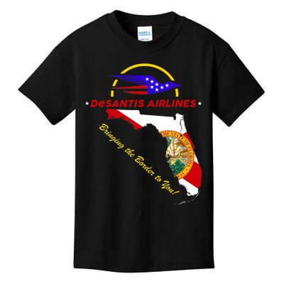 DeSantis Airlines Funny Political Meme Bringing The Border To You Kids T-Shirt