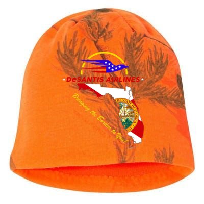 DeSantis Airlines Funny Political Meme Bringing The Border To You Kati - Camo Knit Beanie