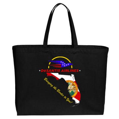 DeSantis Airlines Funny Political Meme Bringing The Border To You Cotton Canvas Jumbo Tote