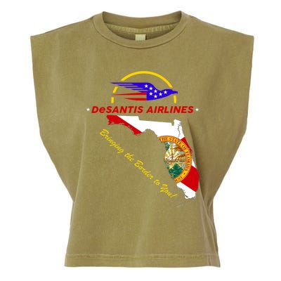 DeSantis Airlines Funny Political Meme Bringing The Border To You Garment-Dyed Women's Muscle Tee