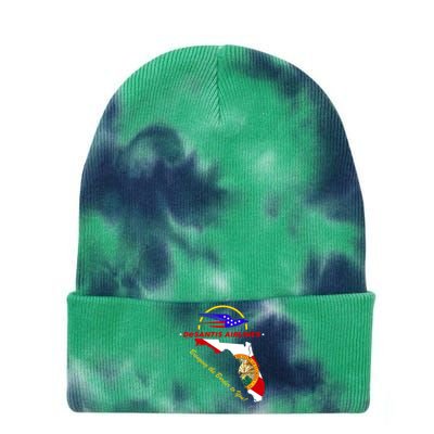 DeSantis Airlines Funny Political Meme Bringing The Border To You Tie Dye 12in Knit Beanie