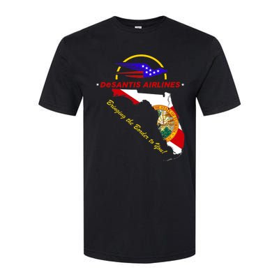 DeSantis Airlines Funny Political Meme Bringing The Border To You Softstyle CVC T-Shirt