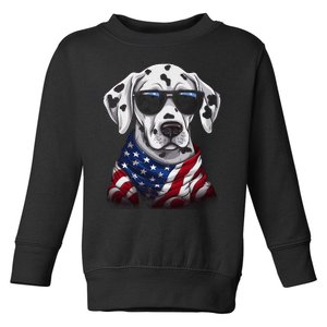 Dalmatian American Flag USA Tee 4th July Gifts Graphic Tees Toddler Sweatshirt