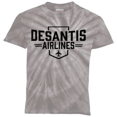 Desantis Airlines Funny Political Meme Ron Desantis Kids Tie-Dye T-Shirt