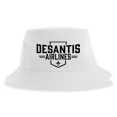 Desantis Airlines Funny Political Meme Ron Desantis Sustainable Bucket Hat