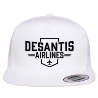 Desantis Airlines Funny Political Meme Ron Desantis Flat Bill Trucker Hat