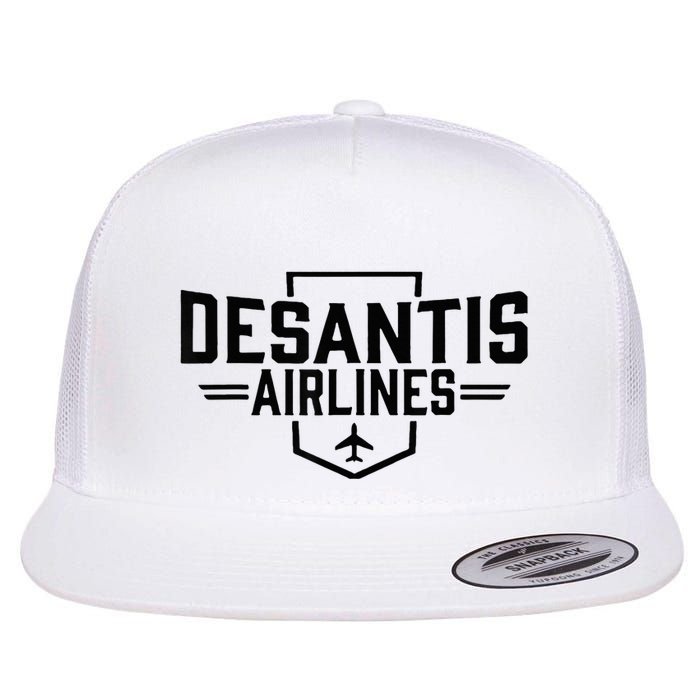 Desantis Airlines Funny Political Meme Ron Desantis Flat Bill Trucker Hat