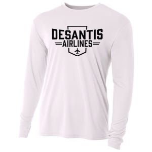 Desantis Airlines Funny Political Meme Ron Desantis Cooling Performance Long Sleeve Crew