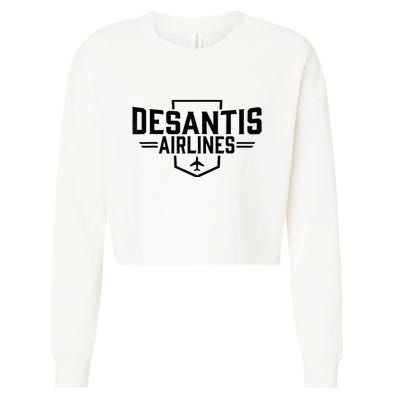 Desantis Airlines Funny Political Meme Ron Desantis Cropped Pullover Crew