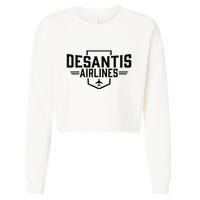 Desantis Airlines Funny Political Meme Ron Desantis Cropped Pullover Crew